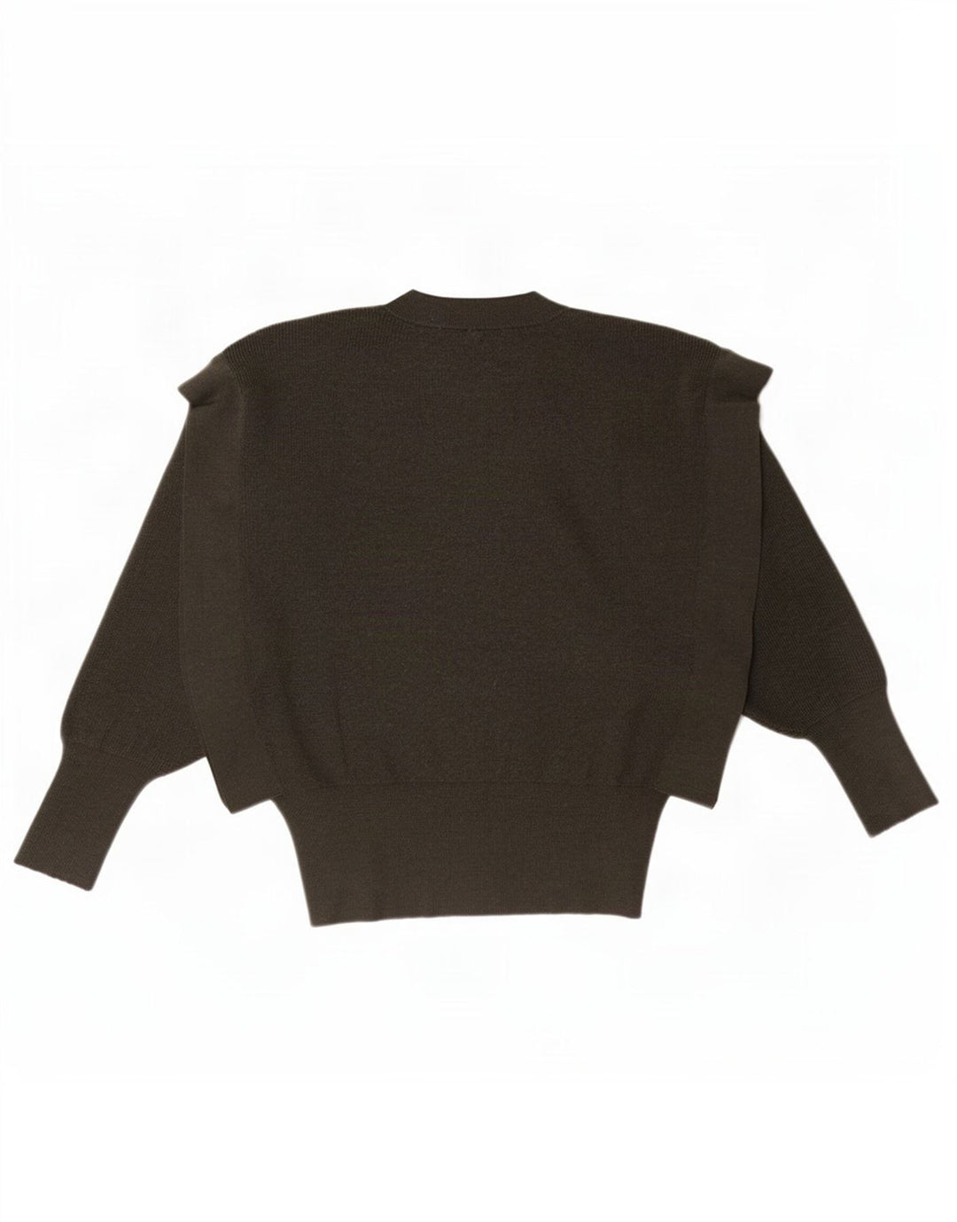 Suéter feminino Zara Batwing com gola redonda Reino Unido 10 lã cáqui pequena