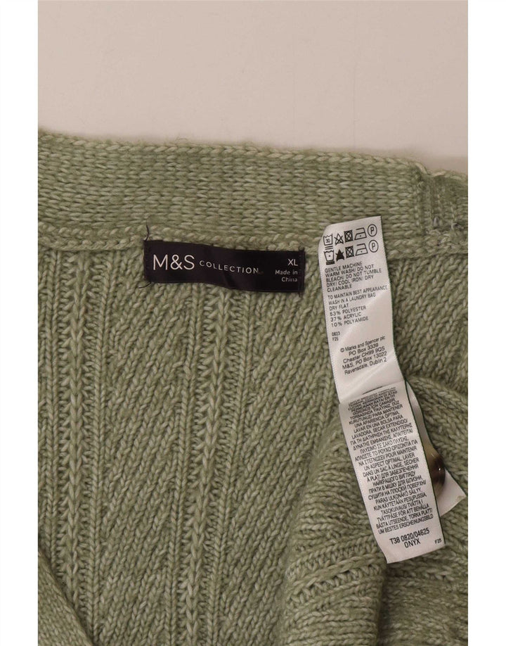 Suéter cardigã feminino Marks & Spencer UK 18 XL verde poliéster