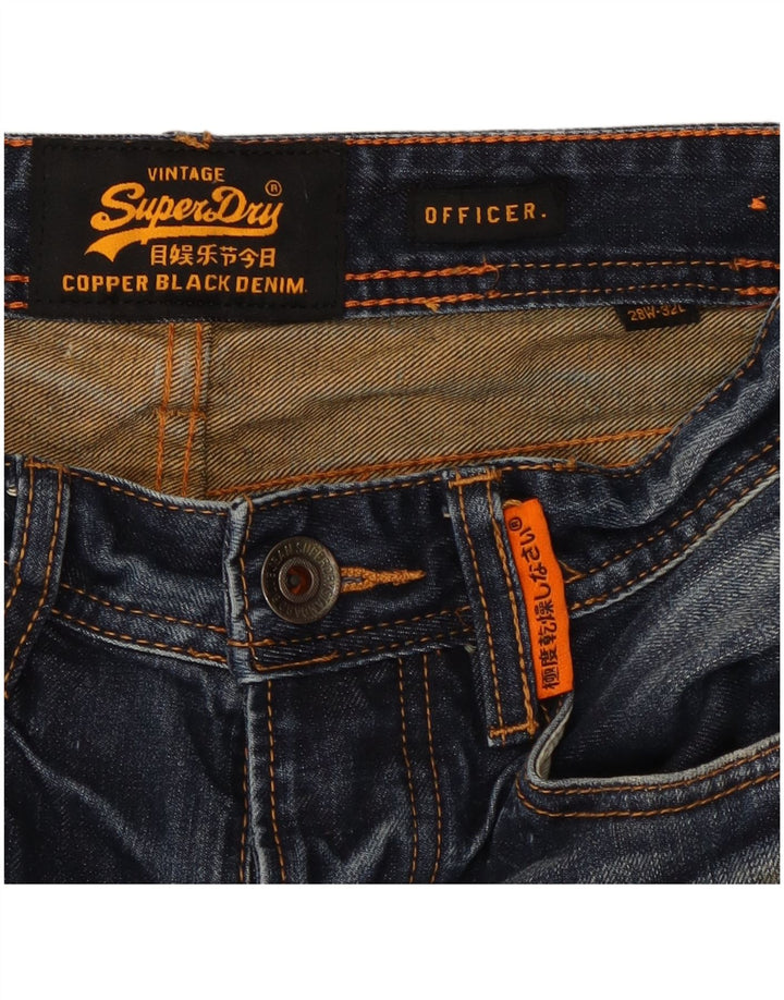 Shorts jeans oficial masculino SUPERDRY W28 pequeno algodão azul