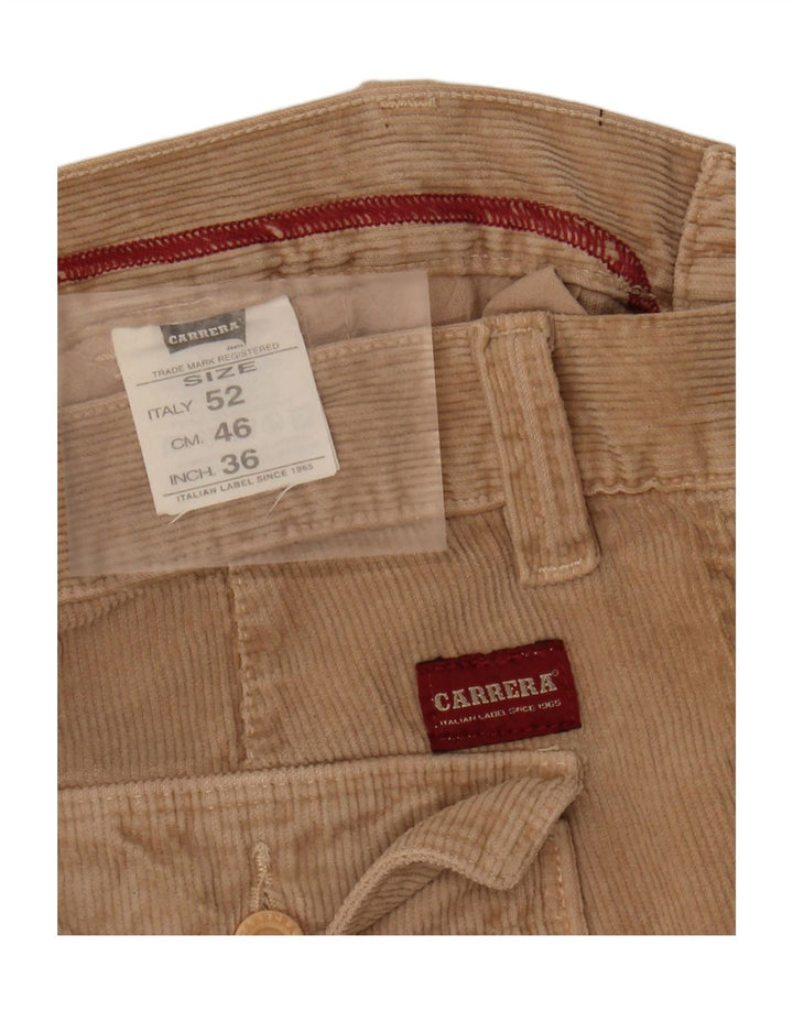 CARRERA Mens Straight Corduroy Trousers W36 L28 Beige Cotton Vintage Carrera and Second-Hand Carrera from Messina Hembry 
