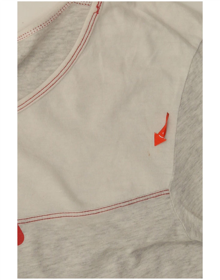 FILA Top gráfico feminino manga comprida UK 12 cinza médio manchado