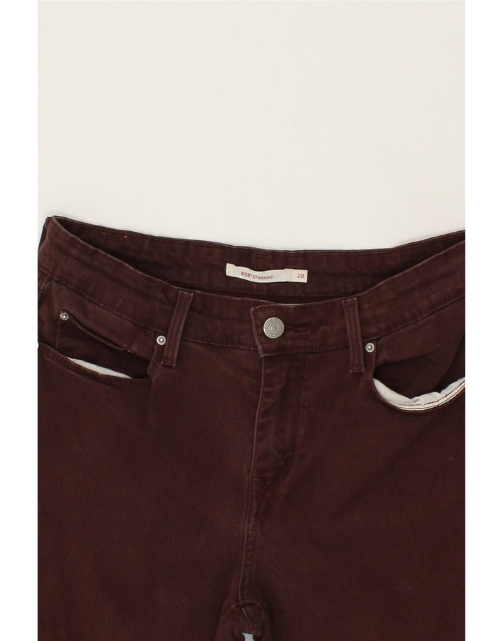 LEVI'S Womens 505 Straight Jeans W28 L31 Burgundy Cotton Vintage Levi's and Second-Hand Levi's from Messina Hembry 