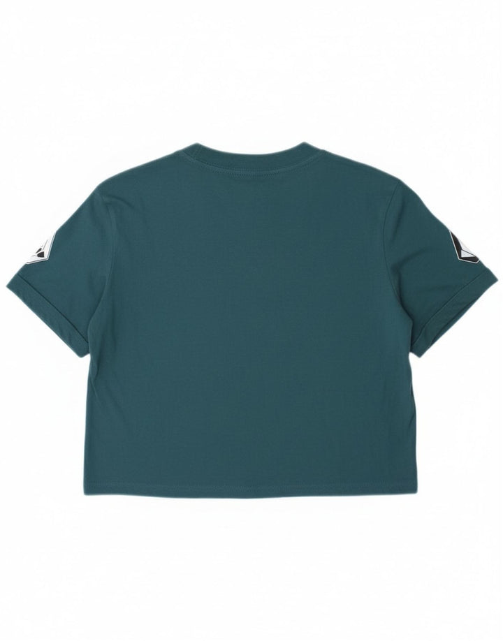 Camiseta feminina Volcom com corte solto e gráfico tamanho superior 4/6 azul pequeno