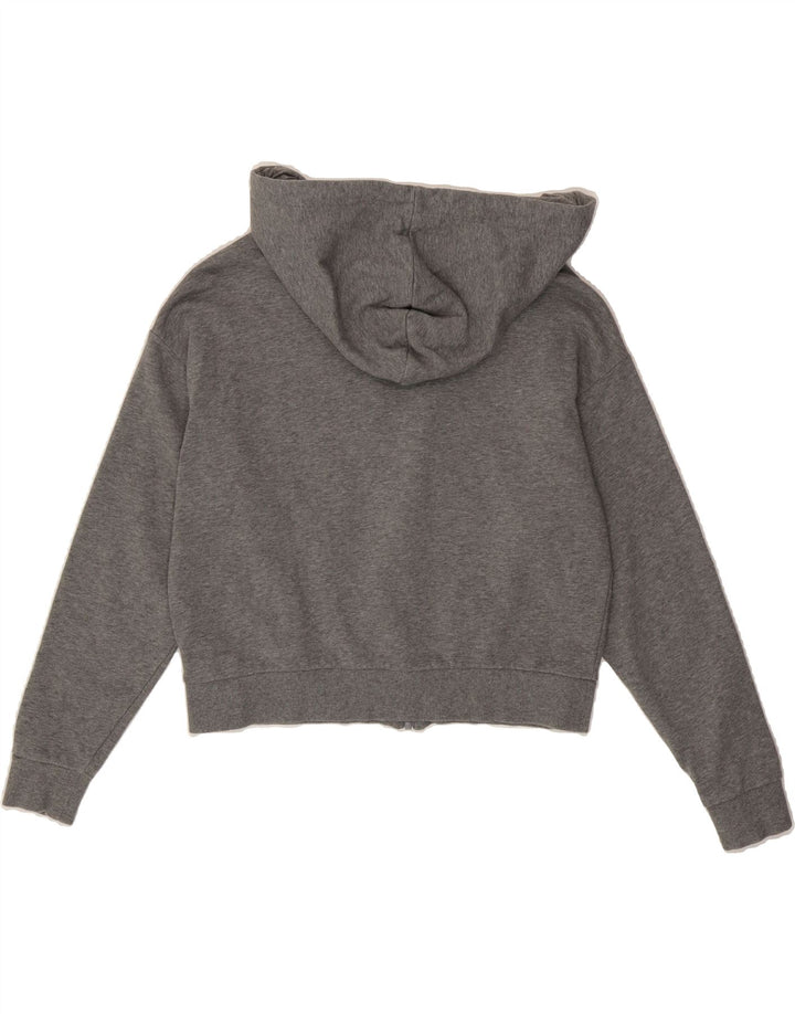 TOMMY HILFIGER Womens Crop Oversized Zip Hoodie Sweater UK 6 XS Grey Vintage Tommy Hilfiger and Second-Hand Tommy Hilfiger from Messina Hembry 