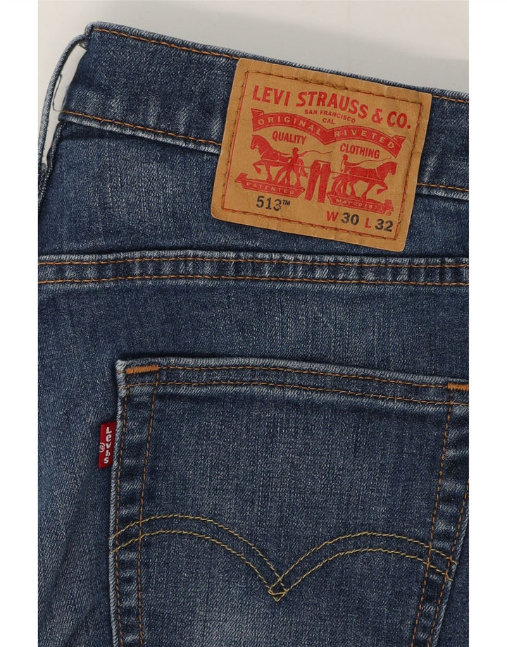 Levi's Masculino 513 Slim Jeans W30 L32 Azul Algodão