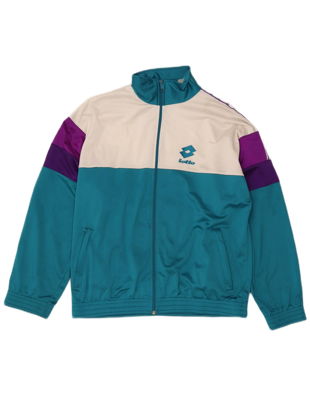 LOTTO Jaqueta masculina de agasalho gráfico grande bloco colorido azul