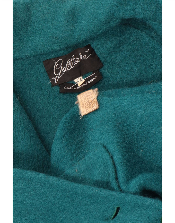 Sobretudo feminino Gallara oversized IT 42 lã de alpaca turquesa média