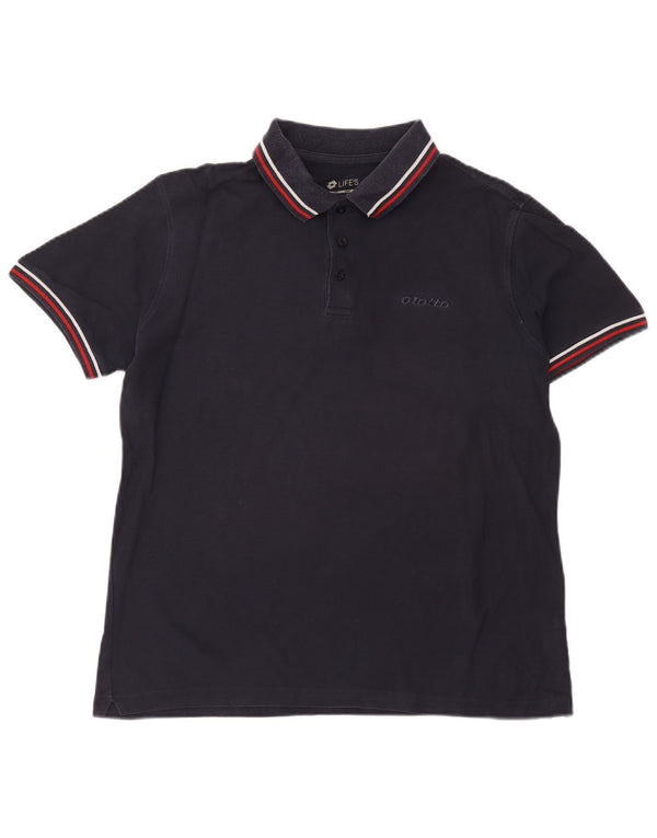 Camisa polo masculina Lotto médio algodão azul marinho