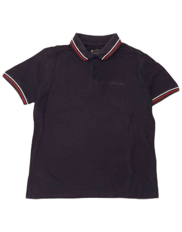 Camisa polo masculina Lotto médio algodão azul marinho