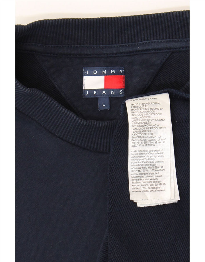 Tommy Hilfiger moletom masculino jumper grande algodão azul marinho