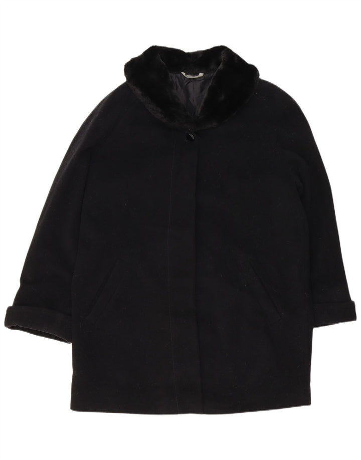 Sobretudo feminino MARKS & SPENCER UK 14 grande lã preta