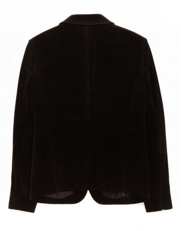 Nadine H Womens 3 Button Velvet Blazer Jacket IT 42 Medium Black Acetate