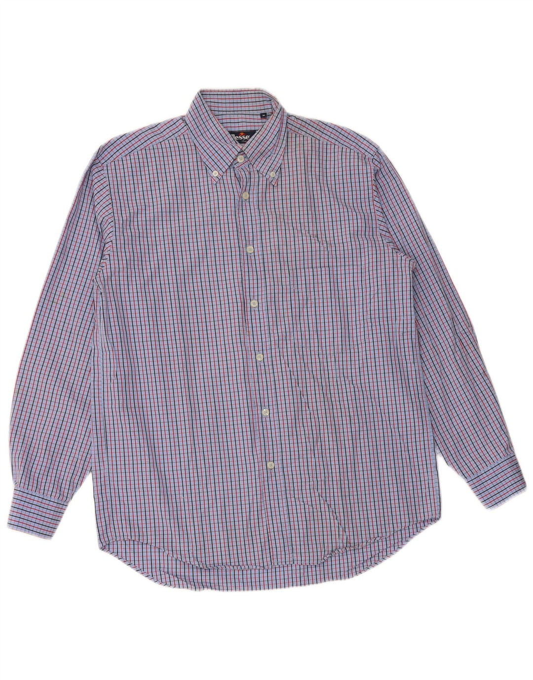 Camisa masculina ELLESSE de algodão xadrez azul médio