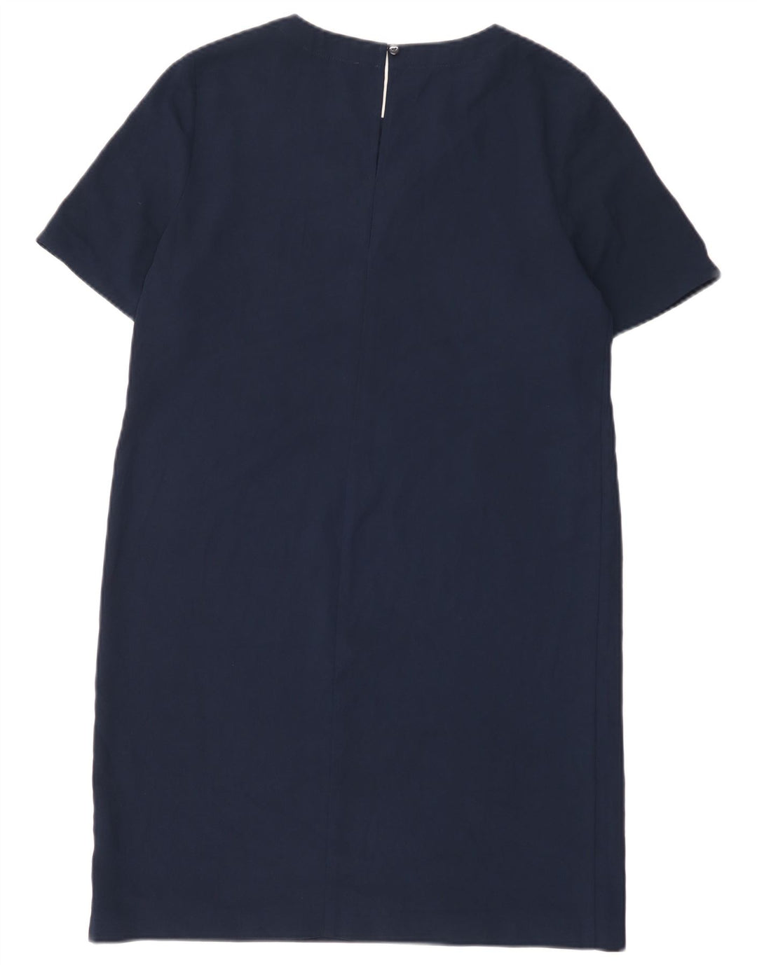 Vestido feminino Marks & Spencer Regular Shift Reino Unido 12 poliéster azul marinho médio