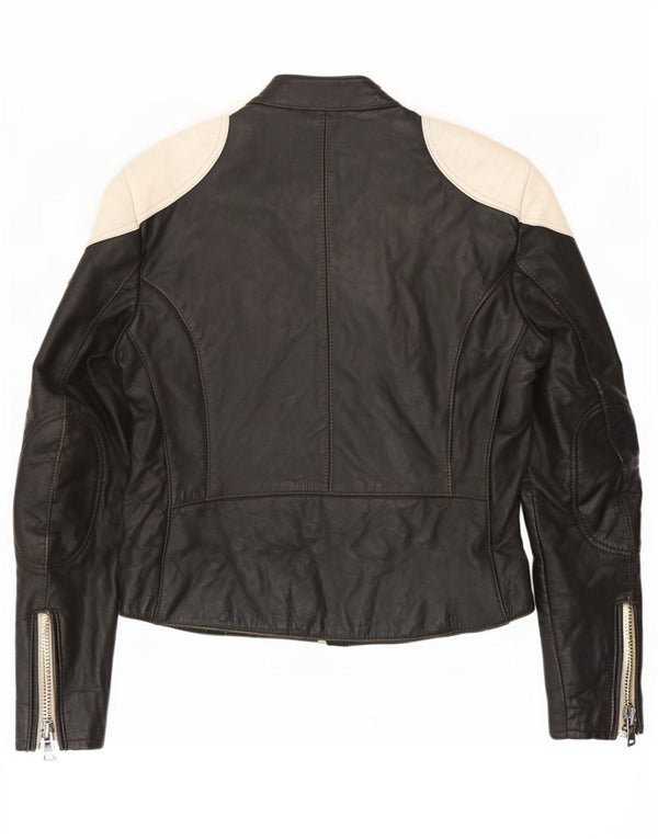 Jaqueta masculina de couro Racer IXS EU 50 bloco colorido preto médio