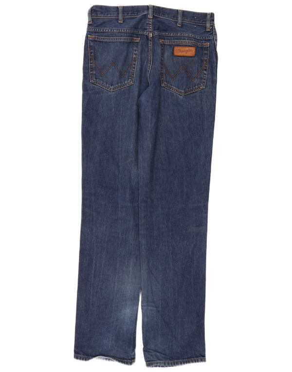 Wrangler Mens Straight Jeans W34 L36 Azul Marinho Algodão