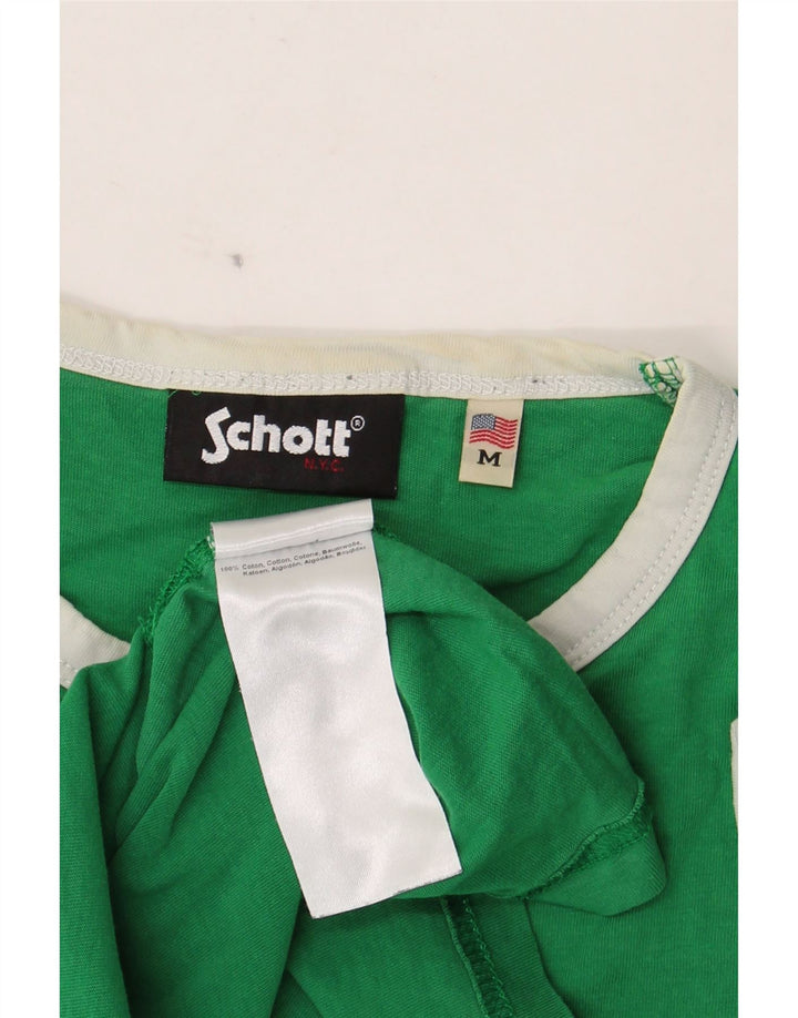 Camiseta masculina Schott com estampa gráfica de algodão verde médio