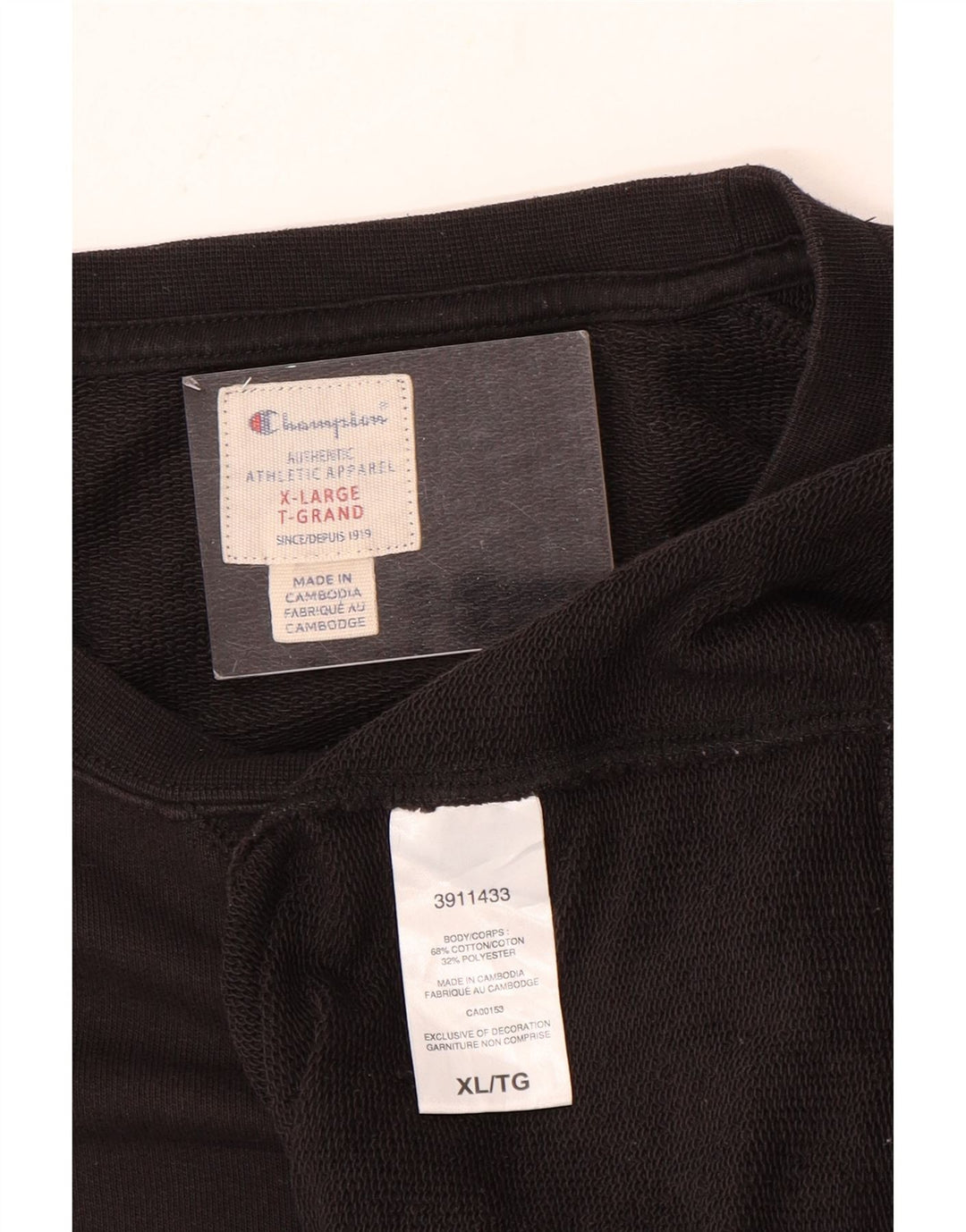 CHAMPION Suéter gráfico masculino XL algodão preto