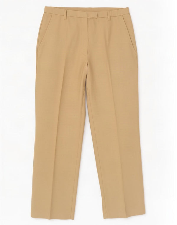 Calça feminina Benetton Straight Suit IT 44 Médio W28 L31 Bege