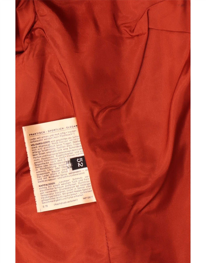 Jaqueta de camurça feminina vintage IT 52 2XL Couro vermelho