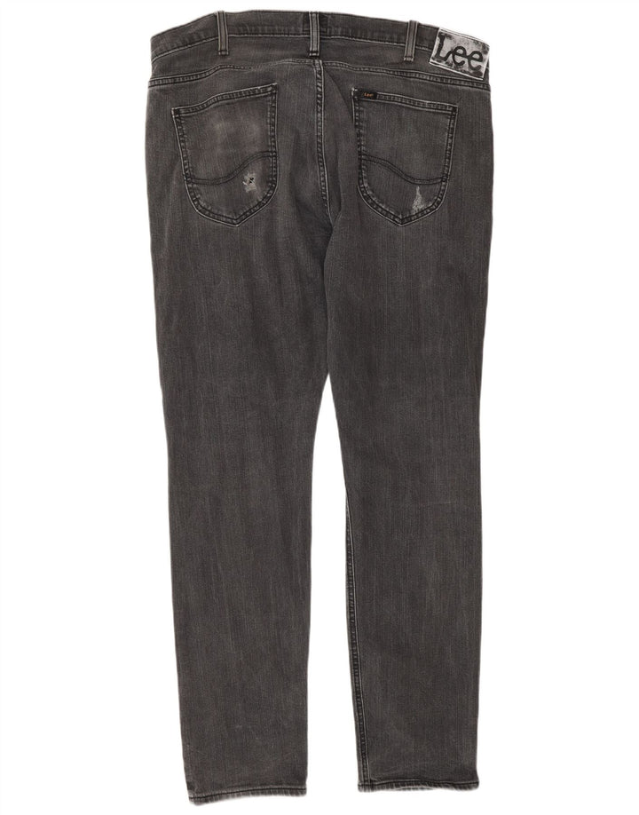 Lee Mens Luke Distressed Slim Jeans W36 L32 Algodão Cinza