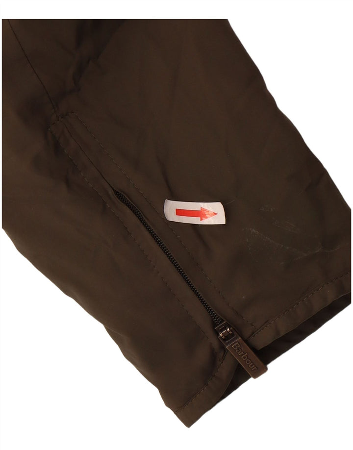 Jaqueta utilitária feminina Barbour UK 14 grande poliamida cáqui