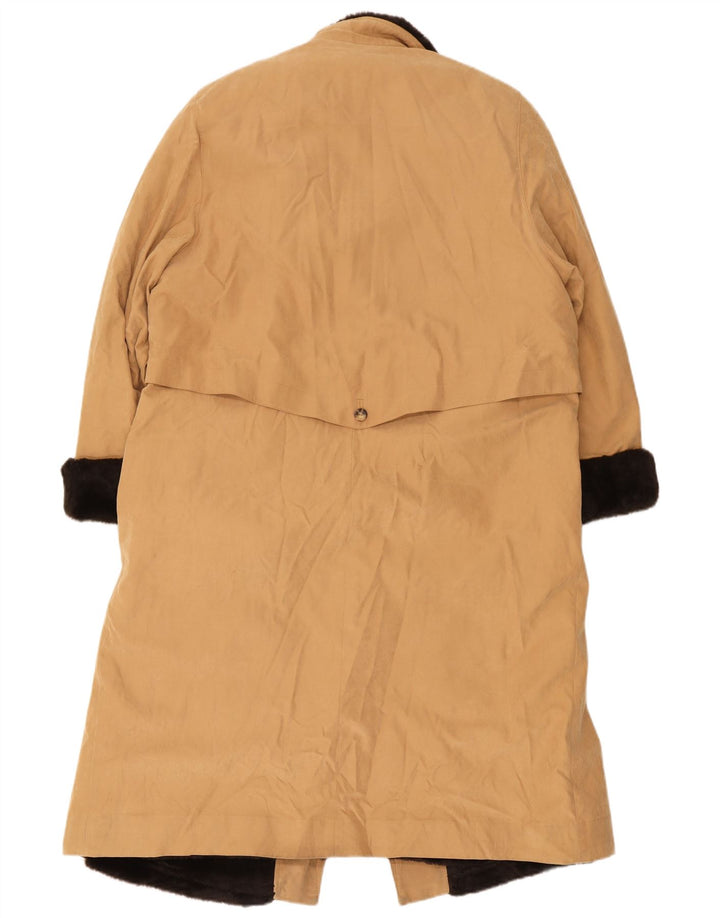Trench Coat feminino vintage Sherpa UK 12 poliéster bege médio