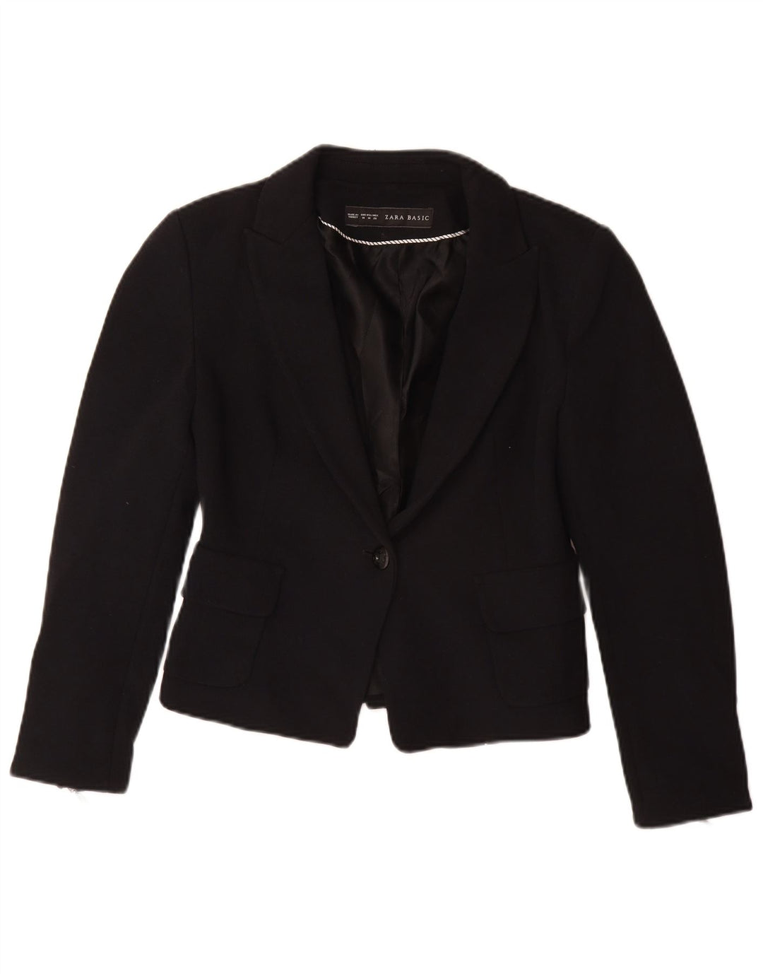 Jaqueta blazer feminina ZARA com 1 botão Reino Unido 12 médio preto