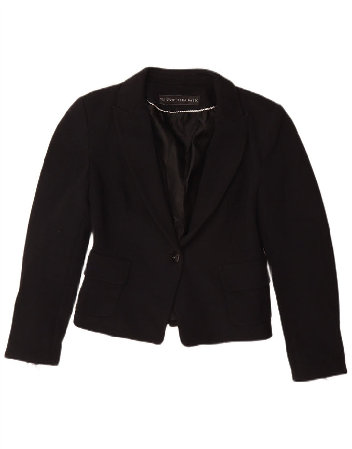 Jaqueta blazer feminina ZARA com 1 botão Reino Unido 12 médio preto