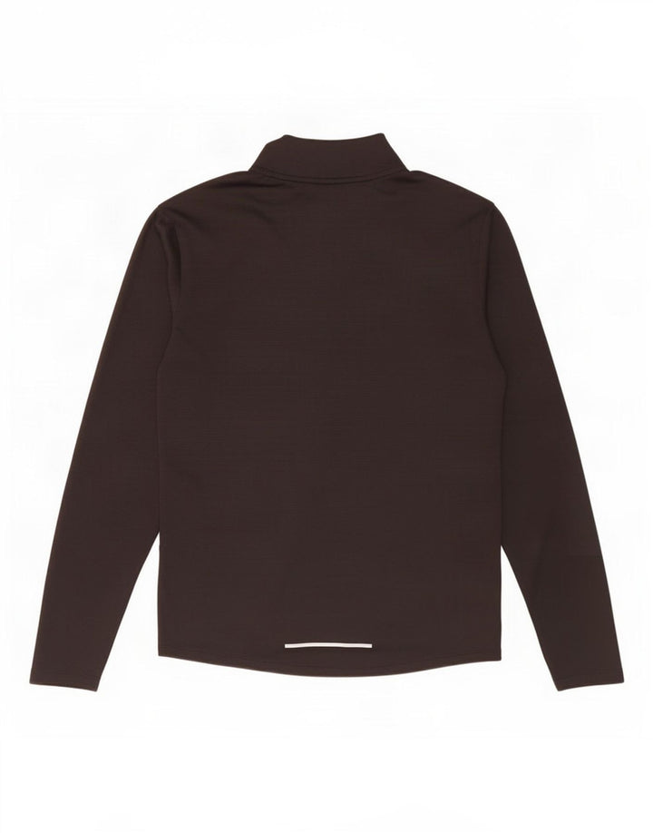 Nike Mens Dri Fit Zip Neck Top Manga Longa Médio Preto Poliéster