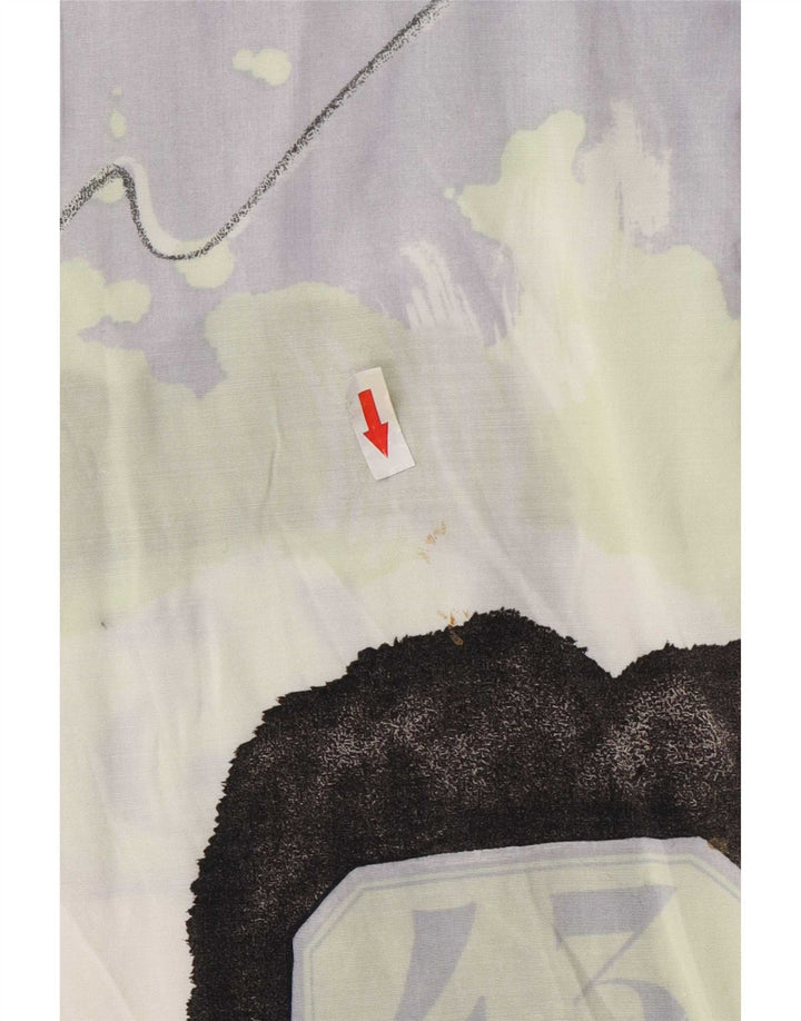 Camisa vintage masculina com estampa abstrata média multicolorida