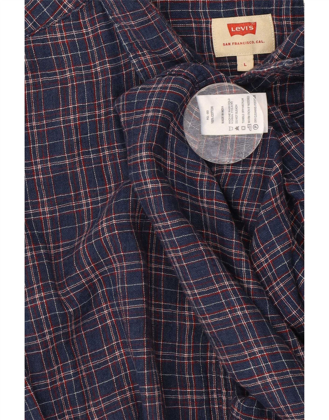 Camisa masculina Slim Fit Levi's grande algodão xadrez azul marinho