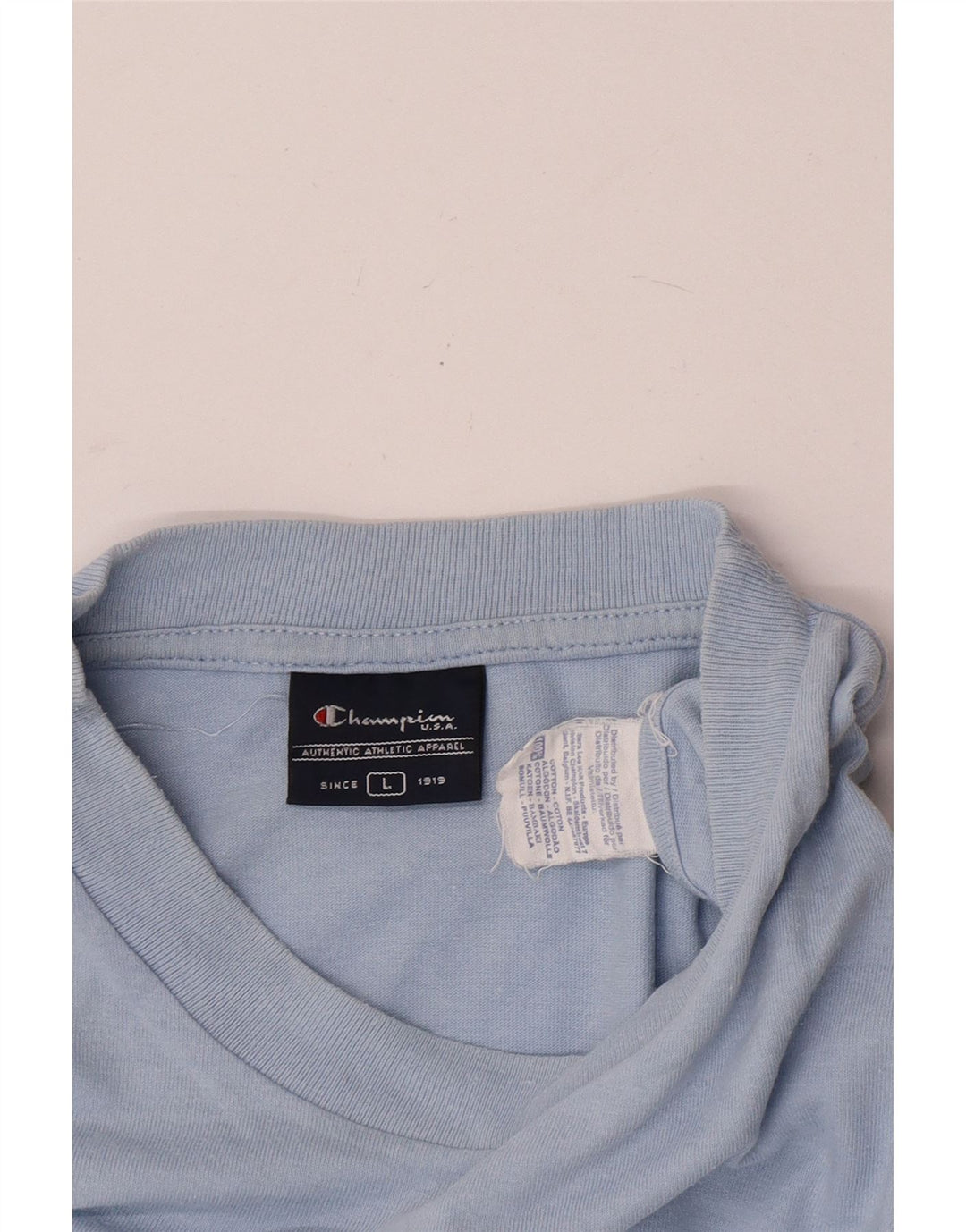 Camiseta masculina estampada Champion grande algodão azul