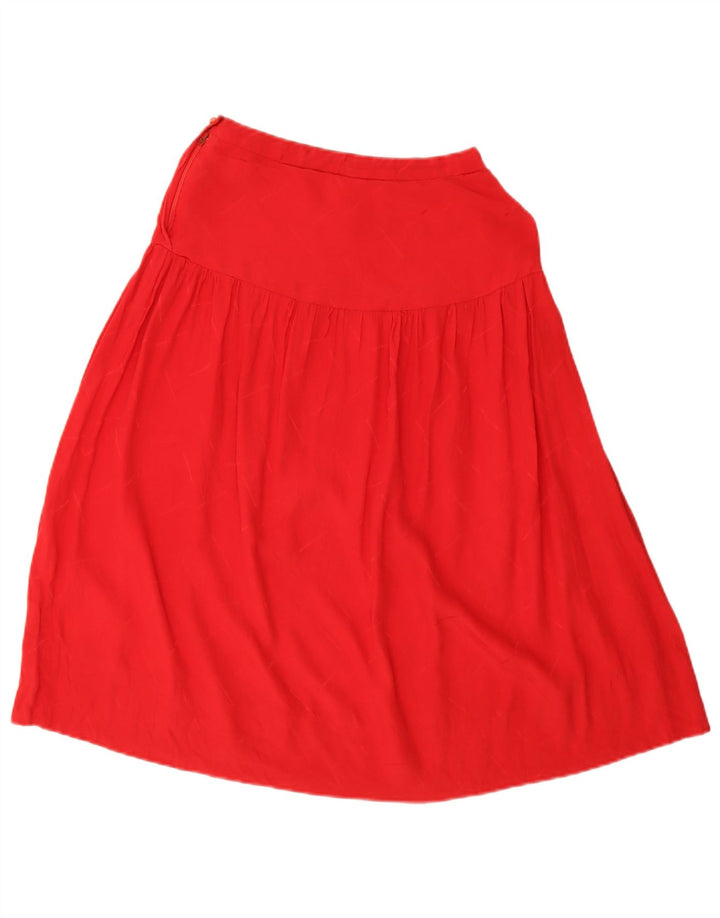Conjunto de saia vintage feminina grande de 2 peças Reino Unido 14 médio W26 vermelho