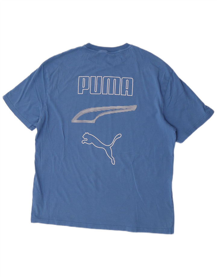 Camiseta masculina gráfica PUMA grande algodão azul