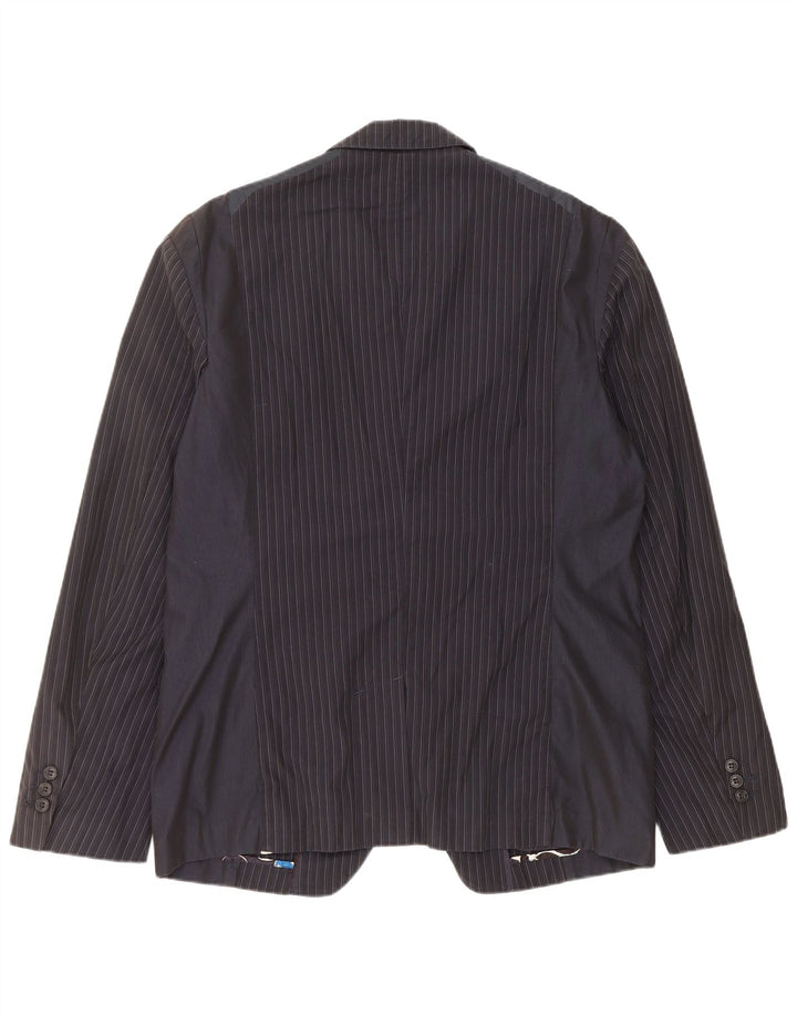 Jaqueta blazer masculina Iceberg com 2 botões IT 54 2XL algodão listrado azul marinho