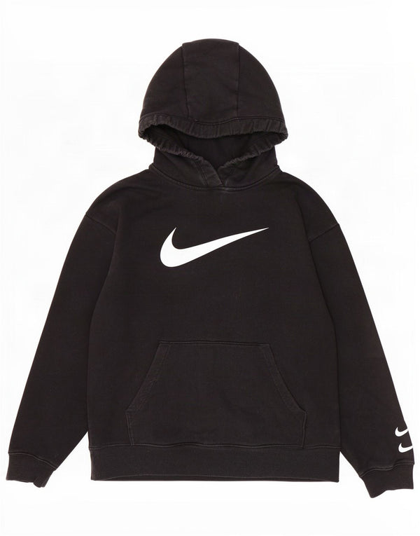 Jumper com capuz gráfico masculino Nike pequeno algodão preto