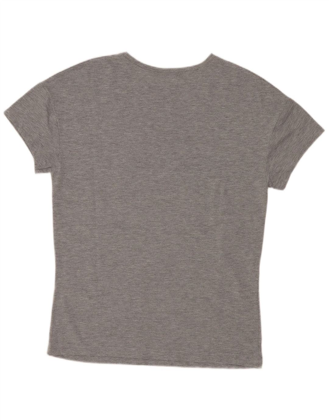Camiseta feminina gráfica Zara Top UK 10 poliéster manchado cinza pequeno