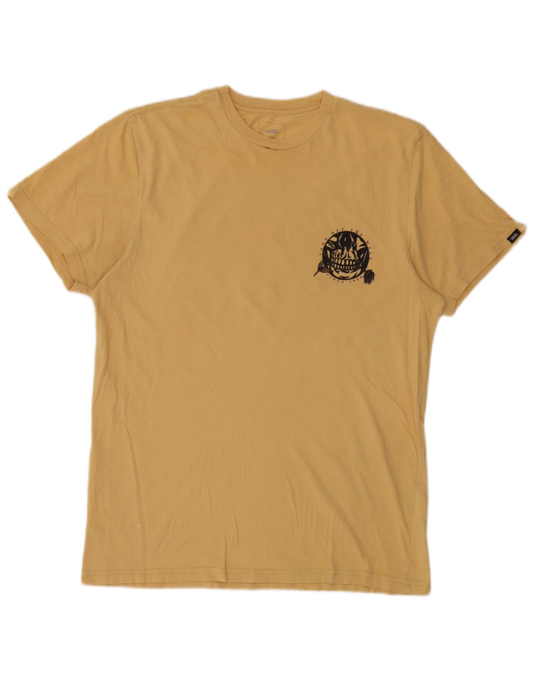 Camiseta masculina Vans Custom Fit Graphic Top Grande Algodão Amarelo