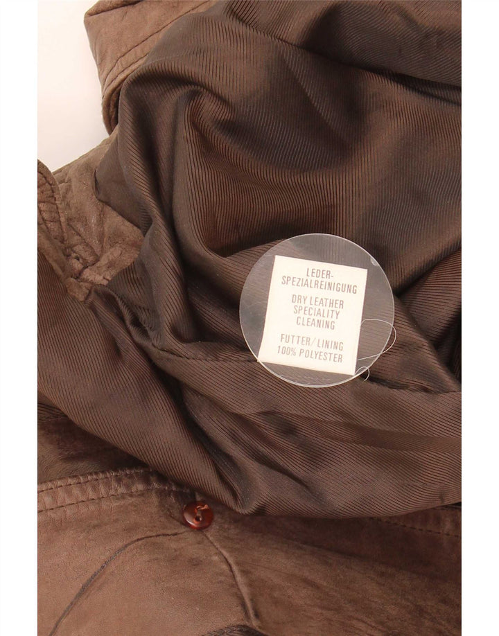 Colete de couro masculino vintage IT 58 2XL marrom
