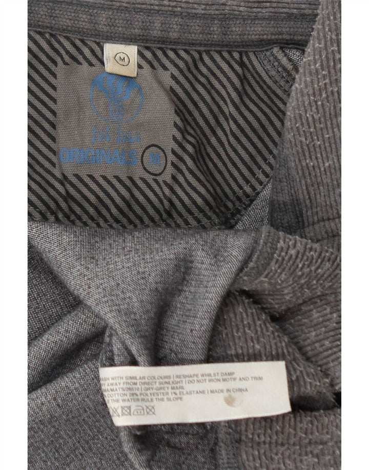 Moletom masculino Fat Face com zíper e pescoço em algodão cinza médio colorblock
