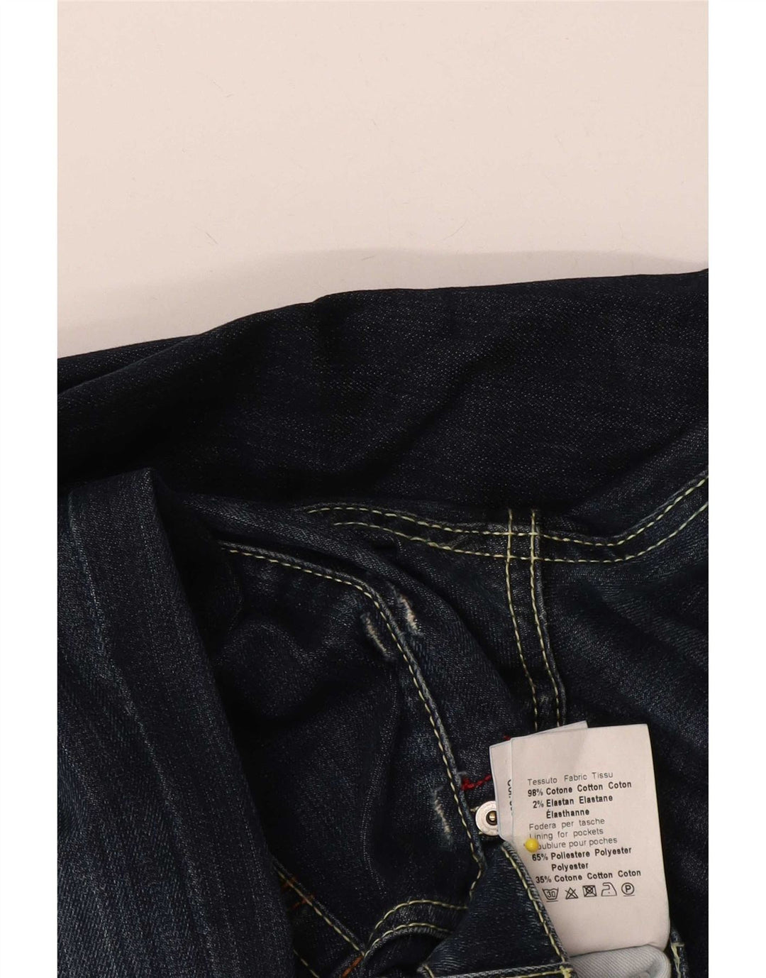 Dondup Mens Slim Jeans W31 L30 Azul Marinho Algodão