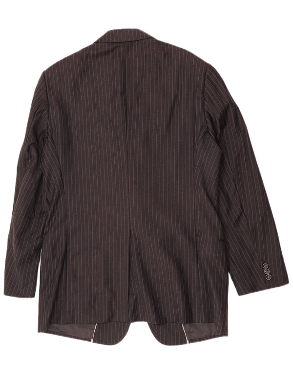 Jaqueta blazer masculina Armani Collezioni com 2 botões IT 52 XL cinza risca de giz lã