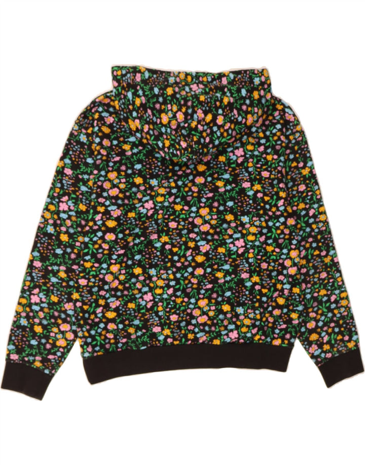 LEVI'S Womens Oversized Hoodie Jumper UK 6 XS Black Floral Cotton Vintage Levi's and Second-Hand Levi's from Messina Hembry 