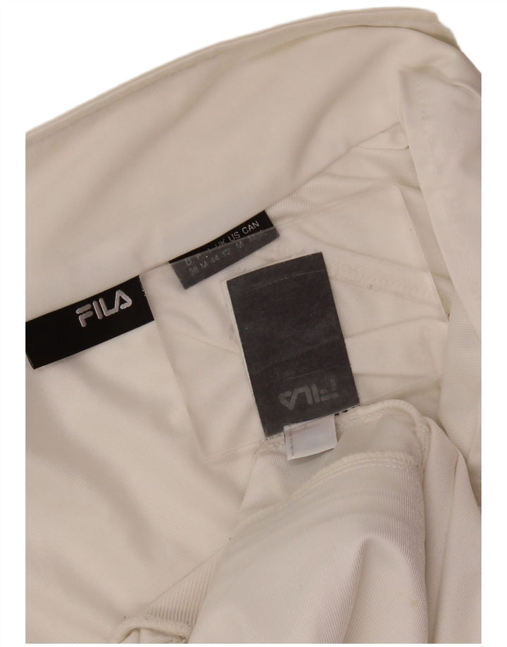 FILA Womens Tracksuit Top Jacket UK 12 Médio Poliéster Branco