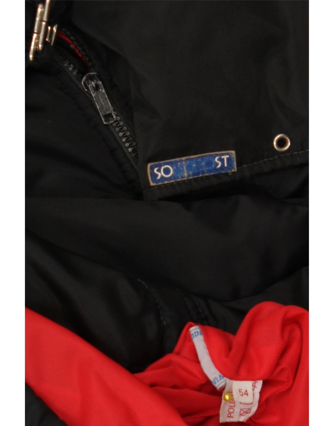 Jaqueta corta-vento masculina VINTAGE IT 54 2XL preto Colourblock poliamida