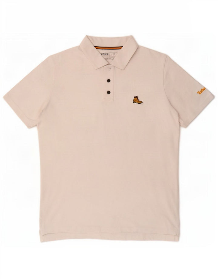 Camisa polo masculina Timberland Regular Fit grande algodão branco