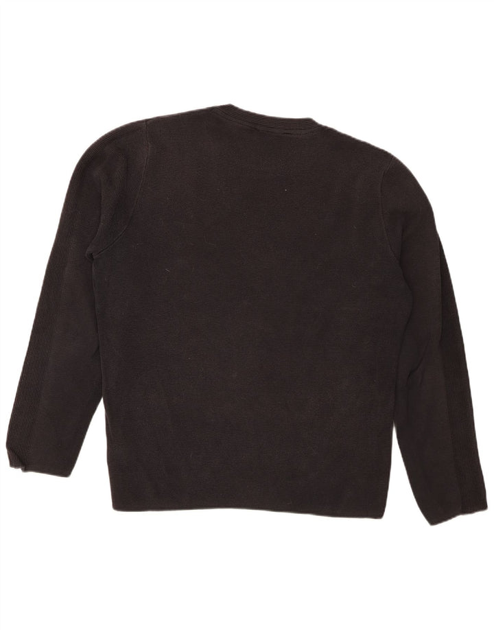 Suéter masculino Jack & Jones com gola redonda, algodão preto médio