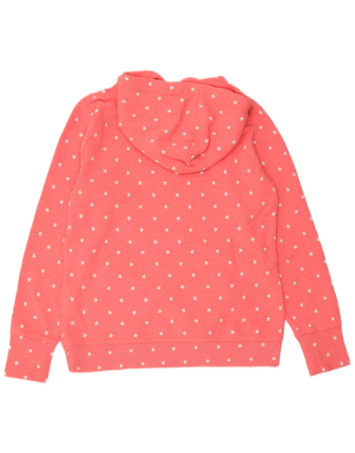 Superdry feminino gráfico moletom com capuz UK 18 XL algodão manchado rosa