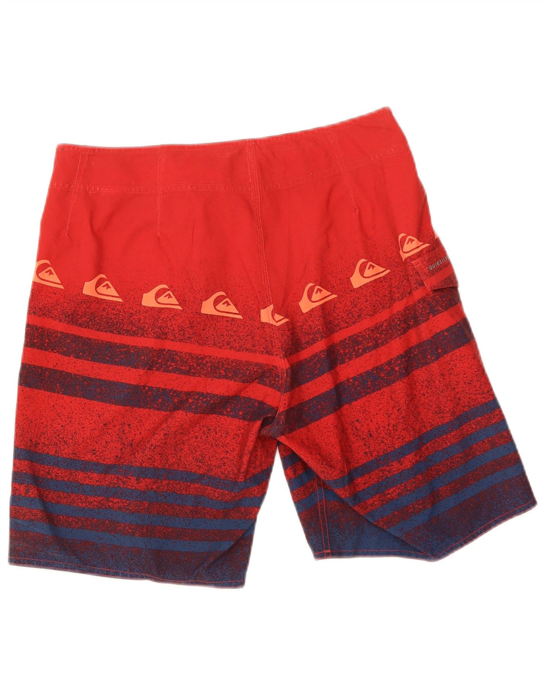 Quiksilver Mens Graphic Natação Shorts Médio Listrado Vermelho